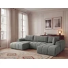 Image de Canapé panoramique fixe NESTY tissu chiné gris foncé angle gauche BOBOCHIC 5 places