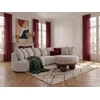 Image de Canapé d'angle fixe CALYPSO tissu bouclette blanc angle droit BOBOCHIC 6 places