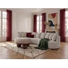 Image de Canapé d'angle fixe CALYPSO tissu bouclette blanc angle gauche BOBOCHIC 6 places