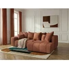 Image de Canapé d'angle L convertible coffre ROXELANE tissu bouclette orange angle droit BOBOCHIC 4 places