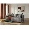 Image de Canapé d'angle L convertible coffre ROXELANE tissu bouclette gris foncé angle droit BOBOCHIC 4 places