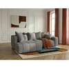 Image de Canapé d'angle L convertible coffre ROXELANE tissu bouclette gris foncé angle gauche BOBOCHIC 4 places