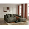 Image de Canapé d'angle L convertible coffre ROXELANE tissu bouclette avec pouf vert angle gauche BOBOCHIC 4 places
