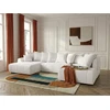 Image de Canapé panoramique convertible ROXELANE tissu bouclette blanc angle gauche BOBOCHIC 6 places