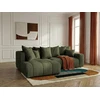 Image de Canapé d'angle L convertible coffre ROXELANE tissu chiné vert angle gauche BOBOCHIC 4 places