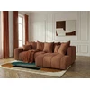 Image de Canapé d'angle L convertible coffre ROXELANE tissu chiné orange angle droit BOBOCHIC 4 places