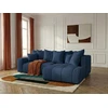 Image de Canapé d'angle L convertible coffre ROXELANE tissu chiné bleu foncé angle droit BOBOCHIC 4 places