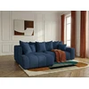 Image de Canapé d'angle L convertible coffre ROXELANE tissu chiné bleu foncé angle gauche BOBOCHIC 4 places