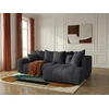 Image de Canapé d'angle L convertible coffre ROXELANE tissu chiné gris foncé angle droit BOBOCHIC 4 places