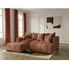 Image de Canapé d'angle L convertible coffre ROXELANE tissu chiné avec pouf orange angle droit BOBOCHIC 4 places