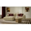 Image de Canapé d'angle compact convertible coffre LUCIEN gros côtelé doux beige angle gauche BOBOCHIC 3 places