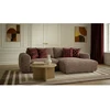 Image de Canapé d'angle compact convertible coffre LUCIEN gros côtelé doux taupe angle droit BOBOCHIC 3 places
