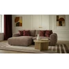 Image de Canapé d'angle compact convertible coffre LUCIEN gros côtelé doux taupe angle gauche BOBOCHIC 3 places