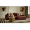 Image de Canapé d'angle compact convertible coffre LUCIEN gros côtelé doux orange angle droit BOBOCHIC 3 places