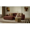 Image de Canapé d'angle compact convertible coffre LUCIEN gros côtelé doux orange angle gauche BOBOCHIC 3 places