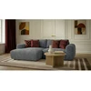 Image de Canapé d'angle compact convertible coffre LUCIEN gros côtelé doux gris foncé angle gauche BOBOCHIC 3 places