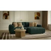 Image de Canapé d'angle compact convertible coffre LUCIEN gros côtelé doux vert angle droit BOBOCHIC 3 places