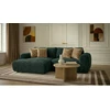 Image de Canapé d'angle compact convertible coffre LUCIEN gros côtelé doux vert angle gauche BOBOCHIC 3 places