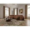 Image de Canapé angle L convertible coffre DENISE tissu texturé orange angle gauche BOBOCHIC 4 places