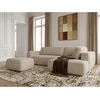Image de Canapé angle L convertible coffre DENISE tissu texturé avec pouf beige angle droit BOBOCHIC 4 places