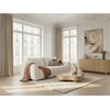 Image de Canapé droit convertible ouverture express 3 places FUJI tissu bouclette blanc BOBOCHIC