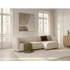 Image de Canapé d'angle convertible avance-recule électrique HALO tissu lisse beige angle droit BOBOCHIC 4 places