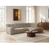 Image de Canapé d'angle L convertible avance-recule électrique ANDRE tissu texturé beige angle droit BOBOCHIC 4 places