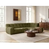 Image de Canapé d'angle L convertible avance-recule électrique ANDRE tissu texturé vert angle gauche BOBOCHIC 4 places
