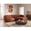 Image de Canapé d'angle convertible avance-recule électrique LOVELY tissu chenille orange angle droit BOBOCHIC 3 places