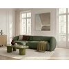 Image de Canapé d'angle convertible avance-recule électrique HALO tissu lisse vert angle gauche BOBOCHIC 4 places