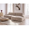 Image de Canapé d'angle convertible CELESTE tissu lisse beige angle droit BOBOCHIC 3 places