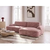 Image de Canapé d'angle convertible CELESTE tissu lisse rose angle droit BOBOCHIC 3 places