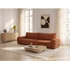 Image de Canapé droit convertible 3 places HONORE tissu chenille orange BOBOCHIC
