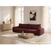Image de Canapé droit convertible 3 places HONORE tissu chenille rouge BOBOCHIC