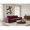Image de Canapé droit convertible 3 places JULES tissu lisse rouge BOBOCHIC