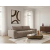 Image de Canapé droit convertible 3 places JULES tissu lisse taupe BOBOCHIC