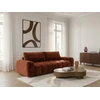 Image de Canapé droit convertible 3 places JULES tissu lisse orange BOBOCHIC