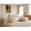 Image de Canapé d'angle convertible TANGO tissu bouclette beige angle droit BOBOCHIC 3 places