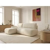 Image de Canapé d'angle convertible TANGO tissu bouclette beige angle gauche BOBOCHIC 3 places