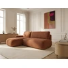Image de Canapé d'angle convertible TANGO tissu bouclette orange angle gauche BOBOCHIC 3 places