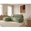Image de Canapé d'angle convertible TANGO tissu bouclette vert angle gauche BOBOCHIC 3 places
