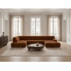 Image de Canapé panoramique avance-recule électrique ANDRE tissu texturé orange angle gauche BOBOCHIC 4 places