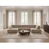 Image de Canapé panoramique avance-recule électrique ANDRE tissu texturé beige angle droit BOBOCHIC 4 places