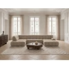 Image de Canapé panoramique avance-recule électrique ANDRE tissu texturé beige angle gauche BOBOCHIC 4 places