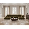 Image de Canapé panoramique avance-recule électrique ANDRE tissu texturé vert angle droit BOBOCHIC 4 places