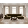 Image de Canapé panoramique avance-recule électrique ANDRE tissu texturé vert angle gauche BOBOCHIC 4 places