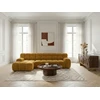 Image de Canapé d'angle convertible avance-recule électrique ANDRE tissu texturé jaune angle gauche BOBOCHIC 3 places