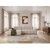 Image de Canapé d'angle convertible électrique avance-recule THEO tissu chenille beige angle gauche BOBOCHIC 3 places