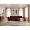 Image de Canapé d'angle convertible électrique avance-recule THEO tissu chenille rouge angle droit BOBOCHIC 3 places
