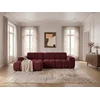 Image de Canapé d'angle convertible électrique avance-recule THEO tissu chenille rouge angle gauche BOBOCHIC 3 places